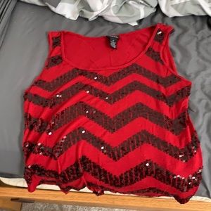 Rue21 tank top red with black. Size XL